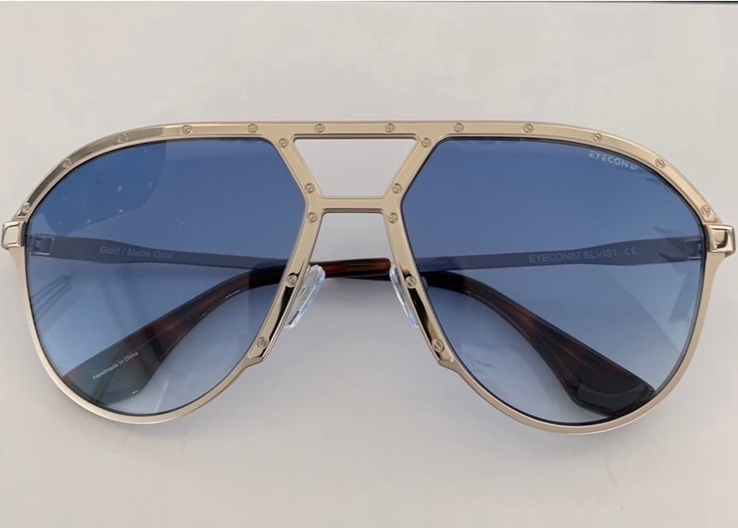 EYECON 87 Elvis 1 — gold with blue lenses