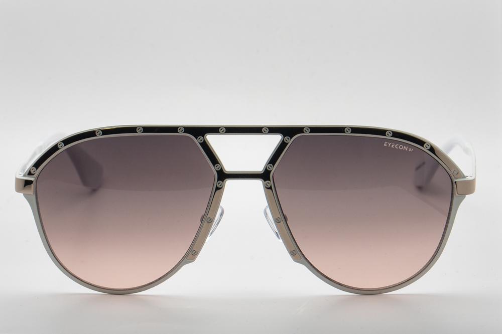White Frame with grey to pink lenses